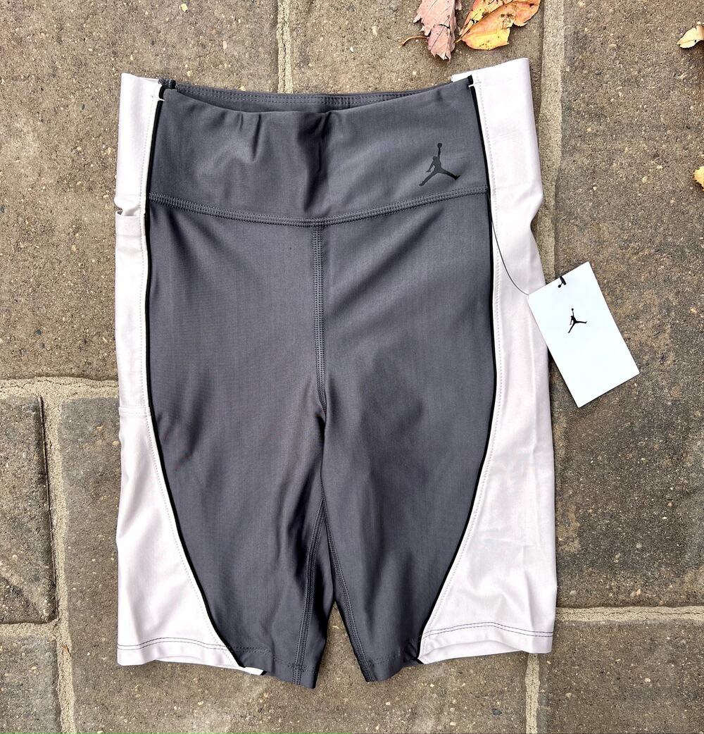 NWT Nike Jordan tight fit gray workout bike shorts size small